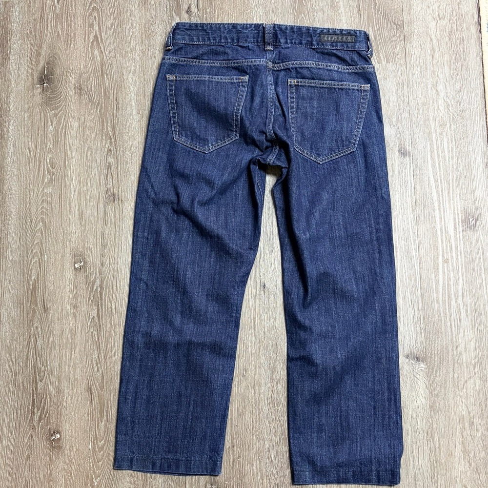 Liz Claiborne Pants 32/30 Denim Blue Jeans Straight Leg Stitching Dark Wash - Picture 6 of 8